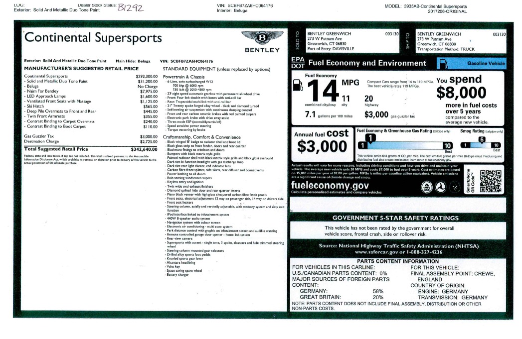Used 2017 Bentley Continental GT Supersports | St. Petersburg, FL