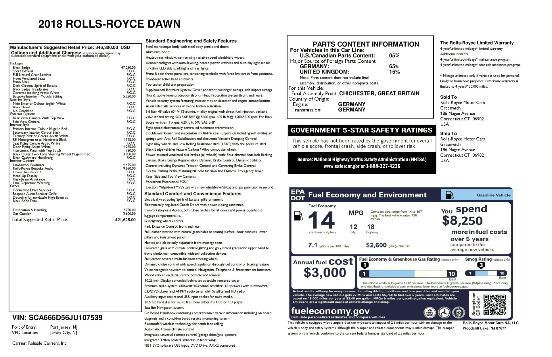 Used 2018 Rolls-Royce Dawn Black Badge | St. Petersburg, FL
