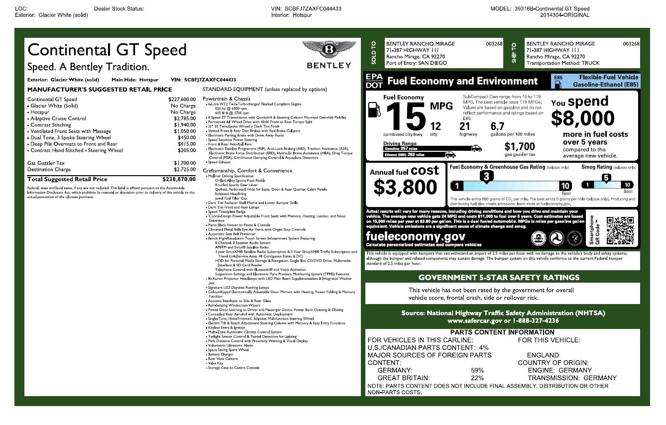 Used 2015 Bentley Continental GT Speed | St. Petersburg, FL