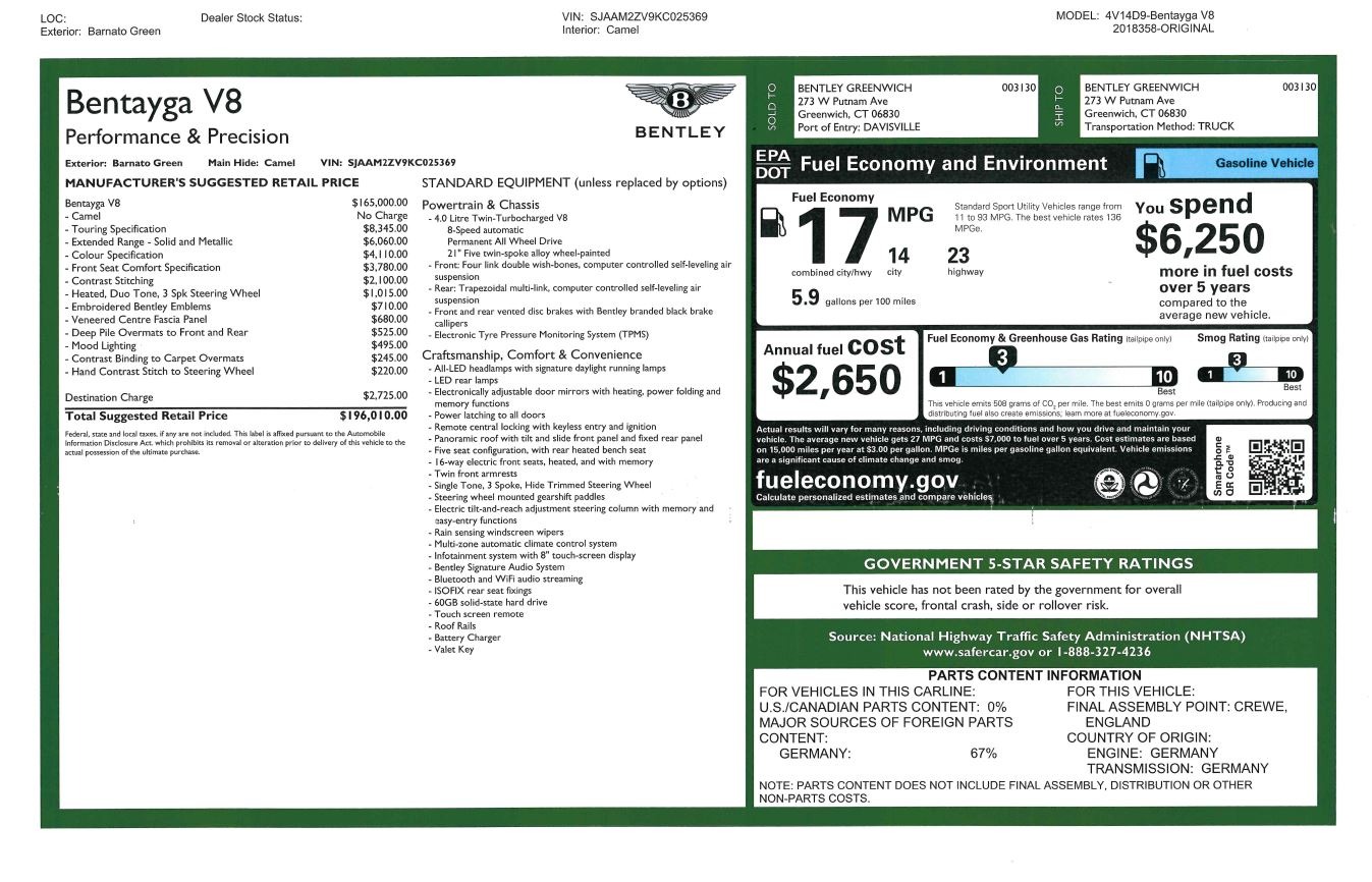 Used 2019 Bentley Bentayga V8 | St. Petersburg, FL