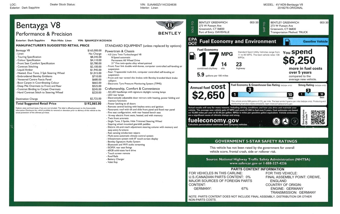 Used 2019 Bentley Bentayga V8 | St. Petersburg, FL