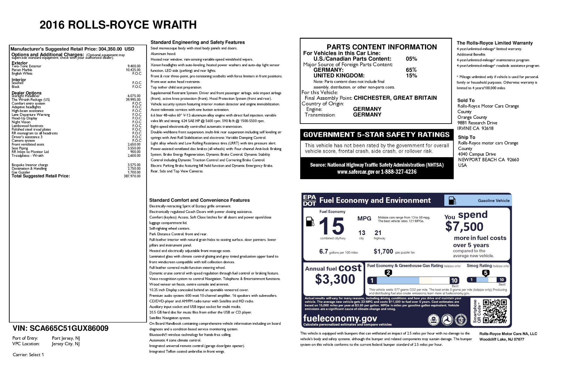 Used 2016 Rolls-Royce Wraith | St. Petersburg, FL