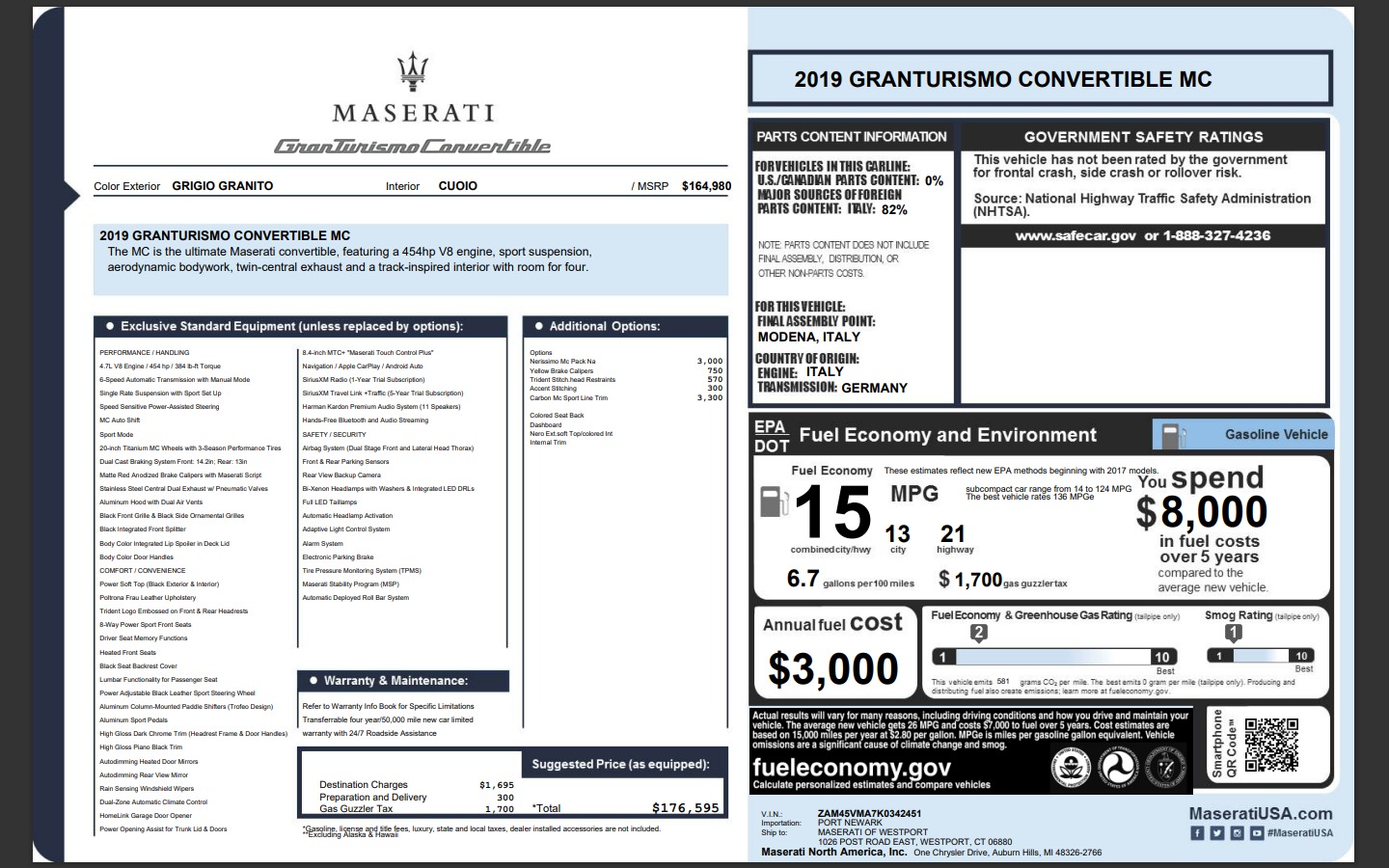 Used 2019 Maserati GranTurismo MC Convertible | St. Petersburg, FL