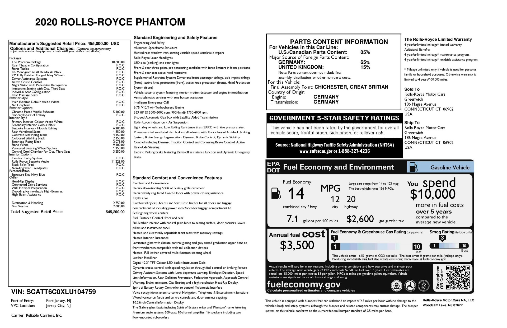Used 2020 Rolls-Royce Phantom | St. Petersburg, FL