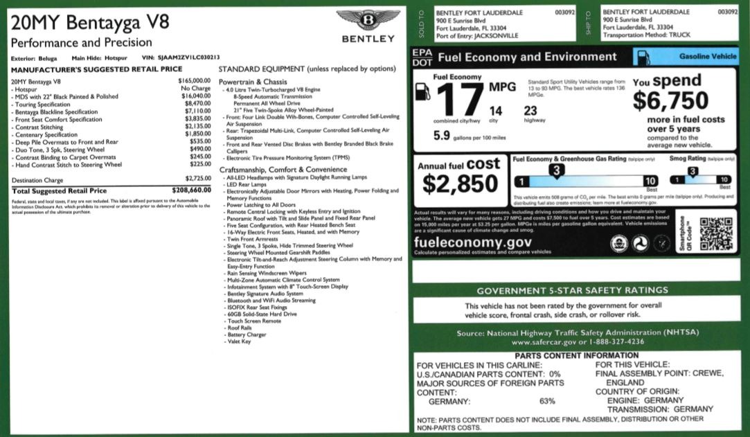Used 2020 Bentley Bentayga V8 | St. Petersburg, FL