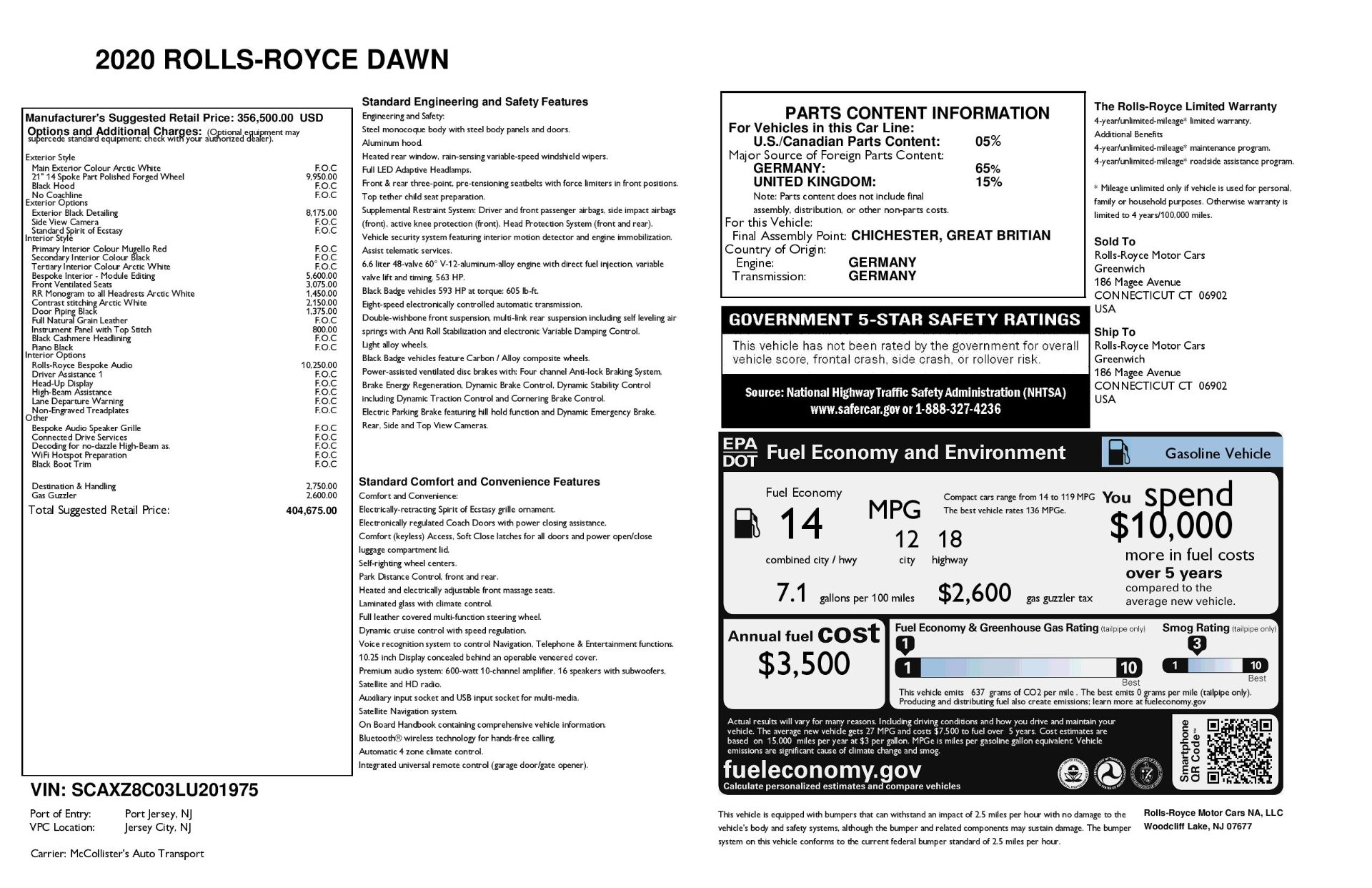 New 2020 Rolls-Royce Dawn | St. Petersburg, FL