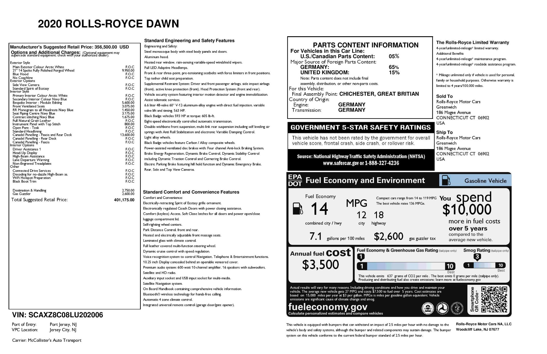 New 2020 Rolls-Royce Dawn | St. Petersburg, FL