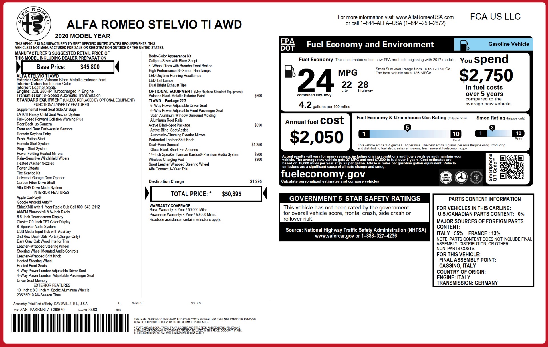 New 2020 Alfa Romeo Stelvio Ti Q4 | St. Petersburg, FL