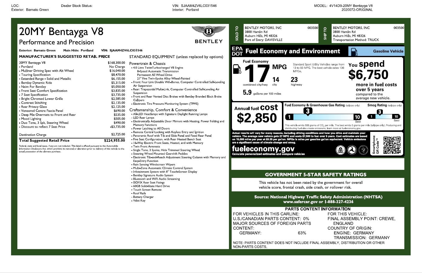 Used 2020 Bentley Bentayga V8 | St. Petersburg, FL