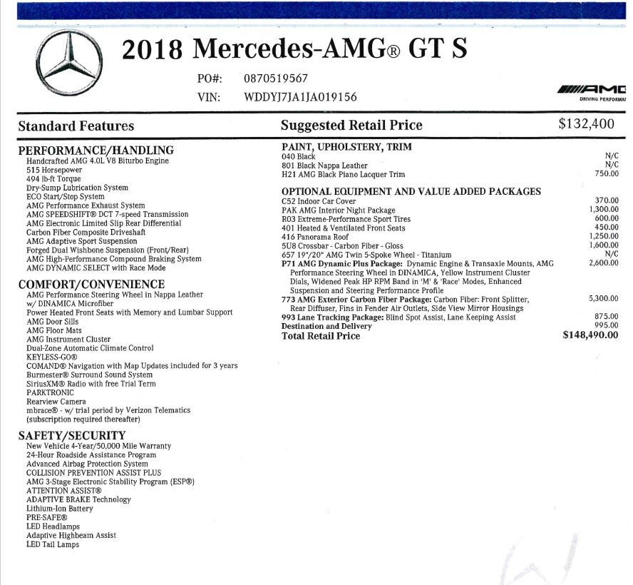 Used 2018 Mercedes-Benz AMG GT S | St. Petersburg, FL