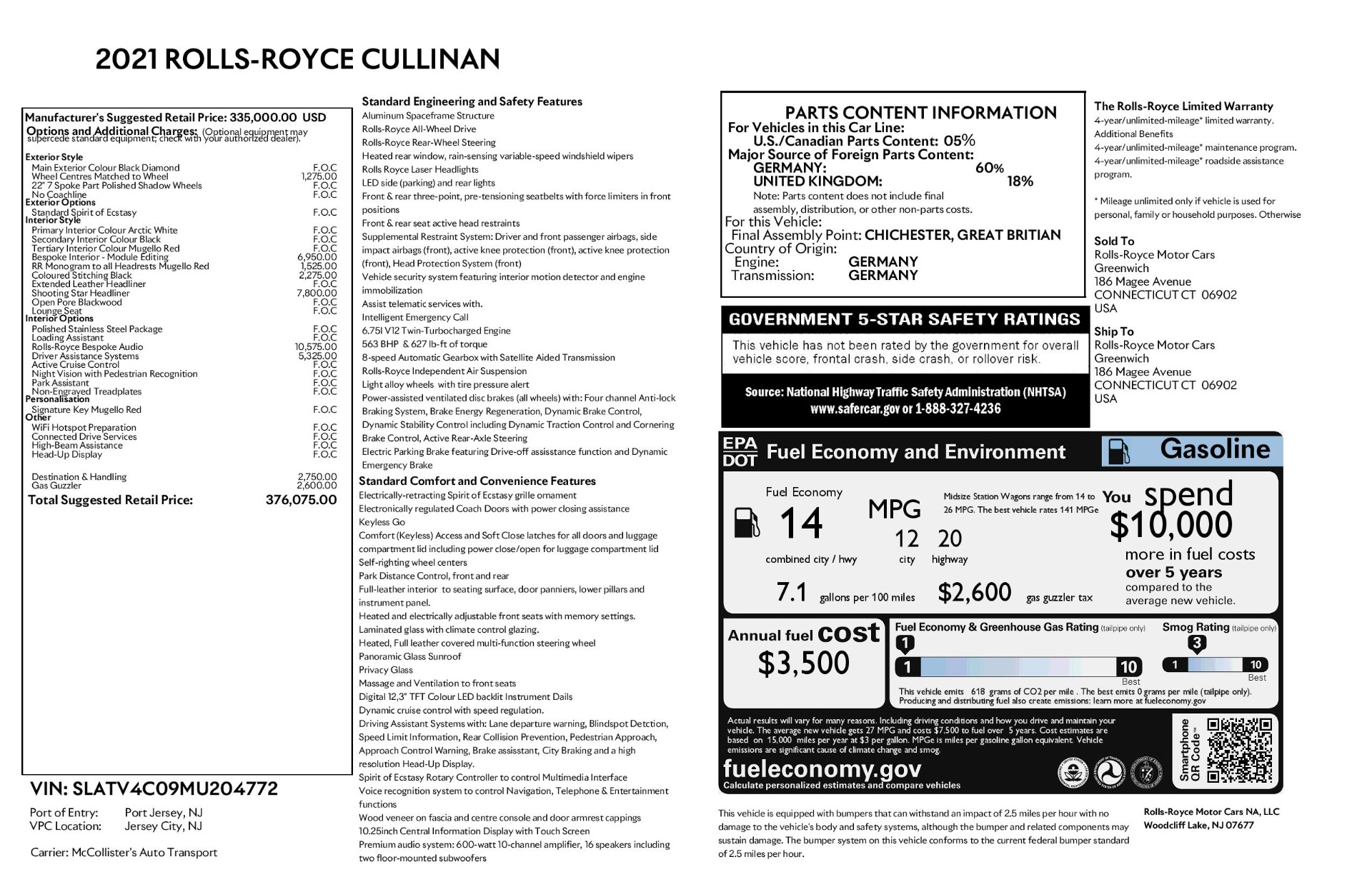 New 2021 Rolls-Royce Cullinan | St. Petersburg, FL