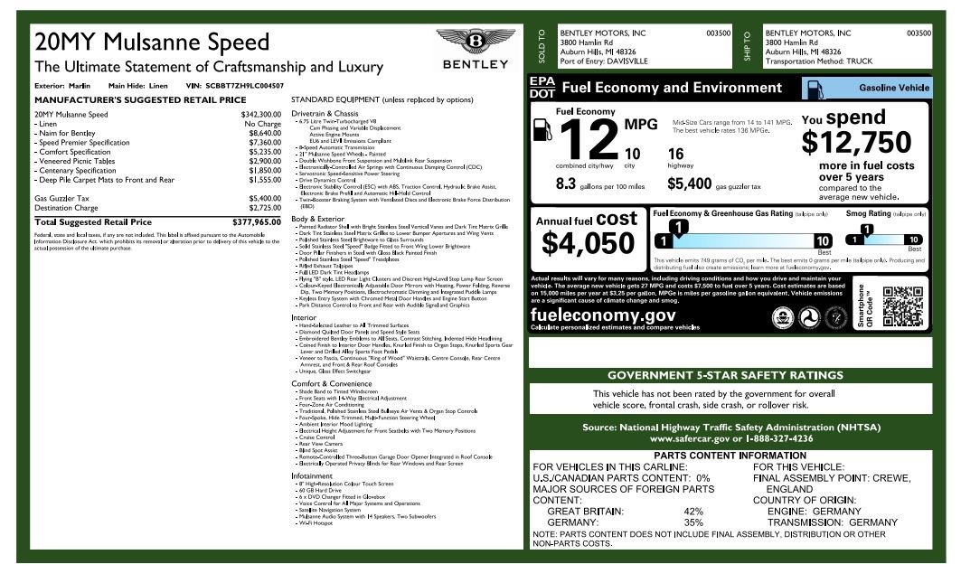 Used 2020 Bentley Mulsanne Speed | St. Petersburg, FL