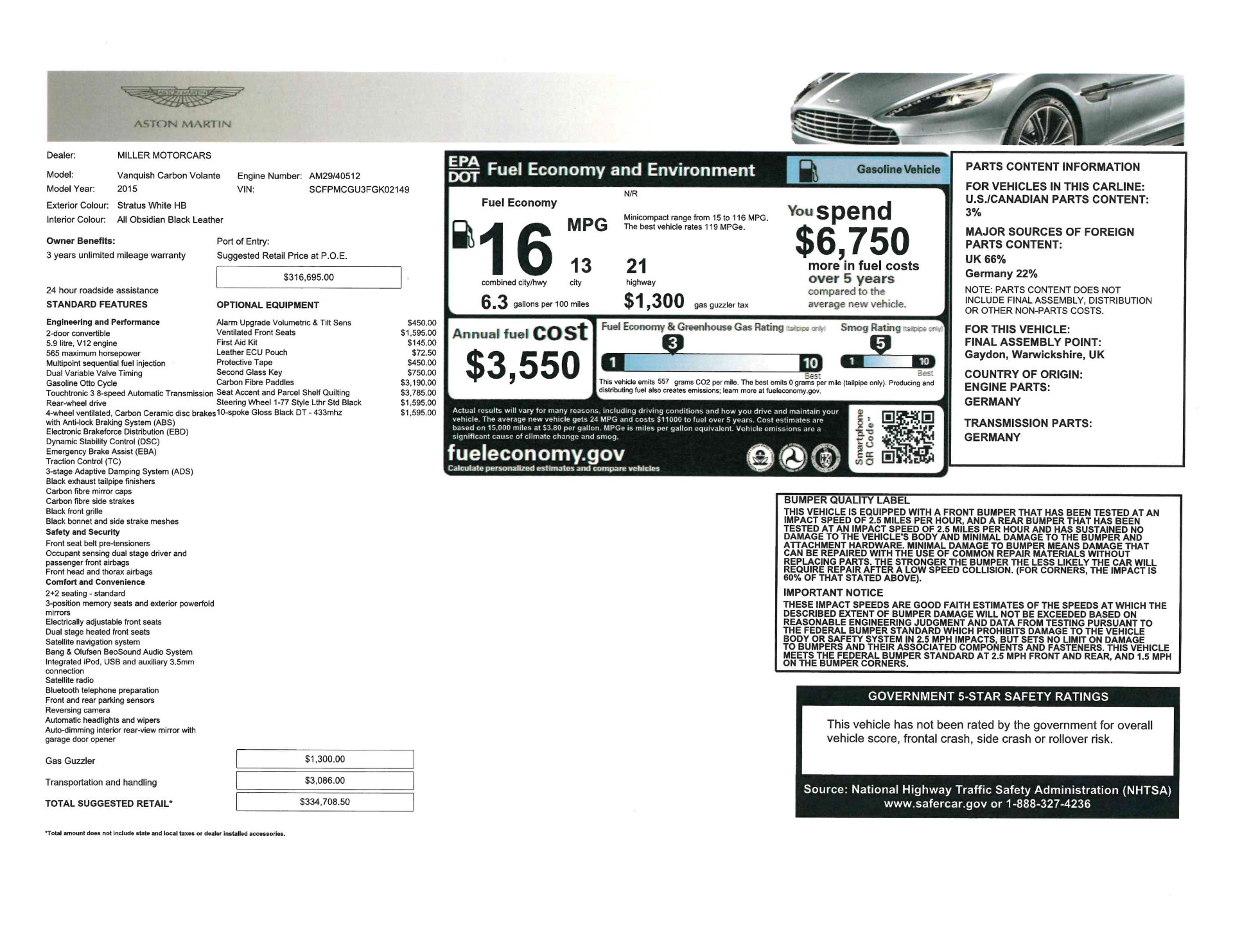 Used 2015 Aston Martin Vanquish Volante | St. Petersburg, FL