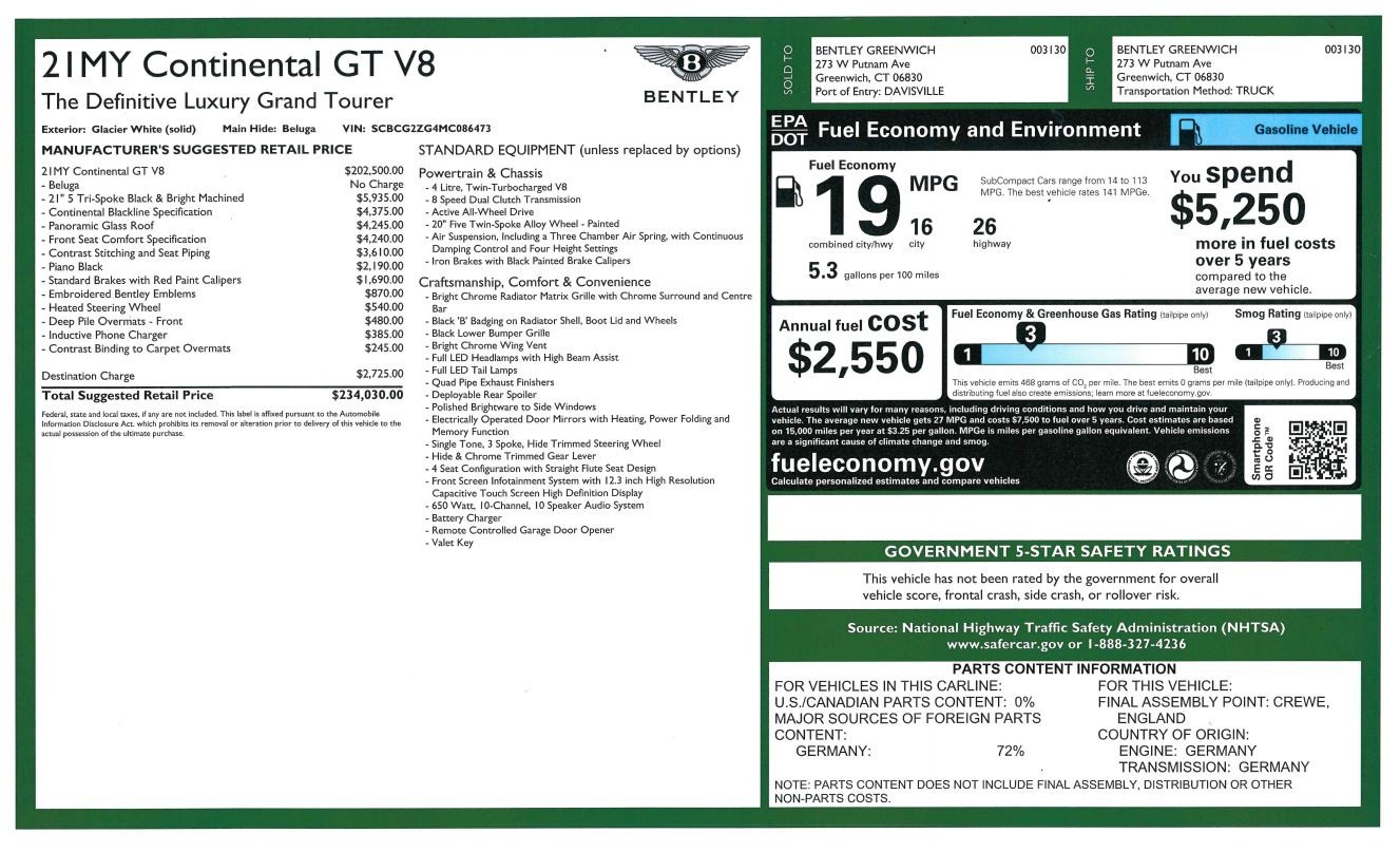 New 2021 Bentley Continental GT V8 | St. Petersburg, FL