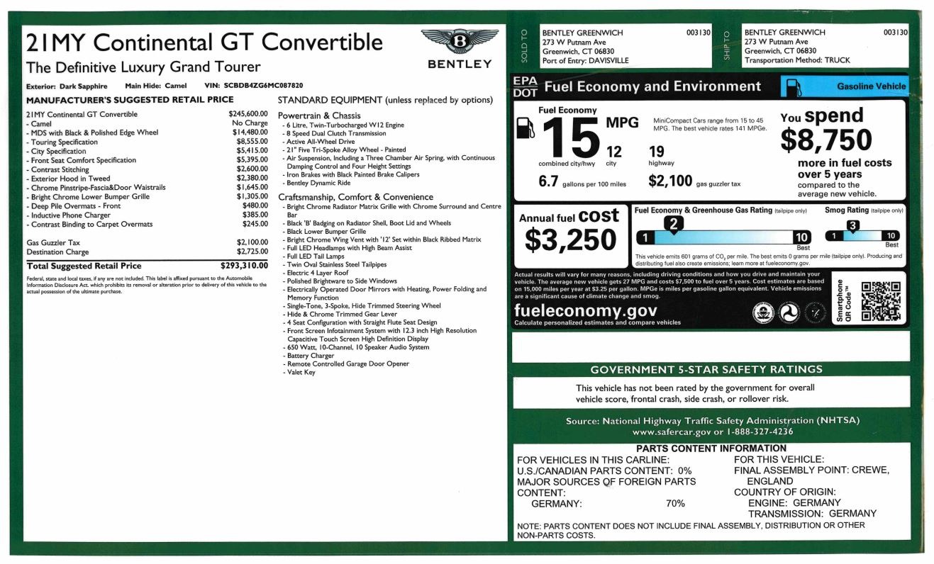 New 2021 Bentley Continental GT W12 | St. Petersburg, FL