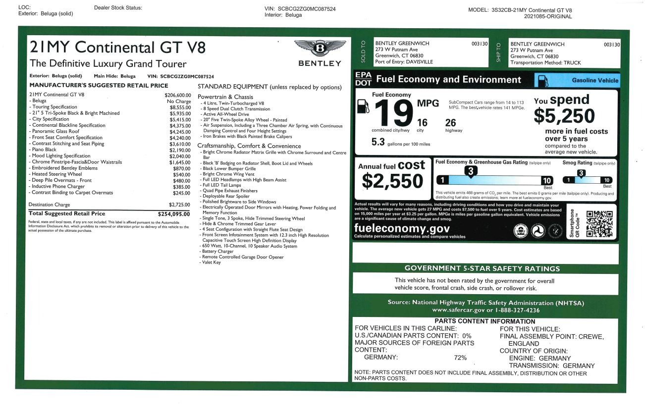New 2021 Bentley Continental GT V8 | St. Petersburg, FL
