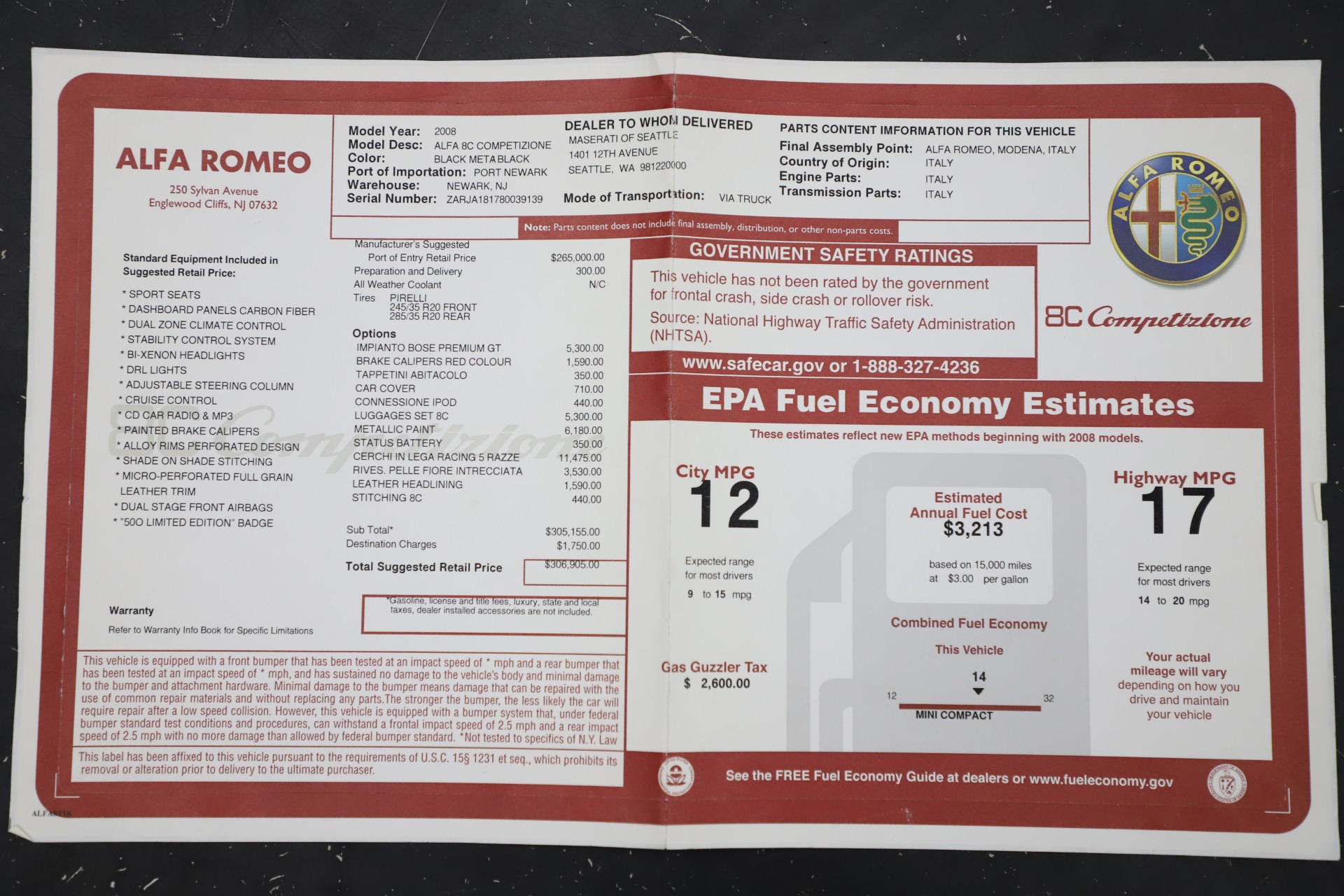 Used 2008 Alfa Romeo 8C Competizione | St. Petersburg, FL