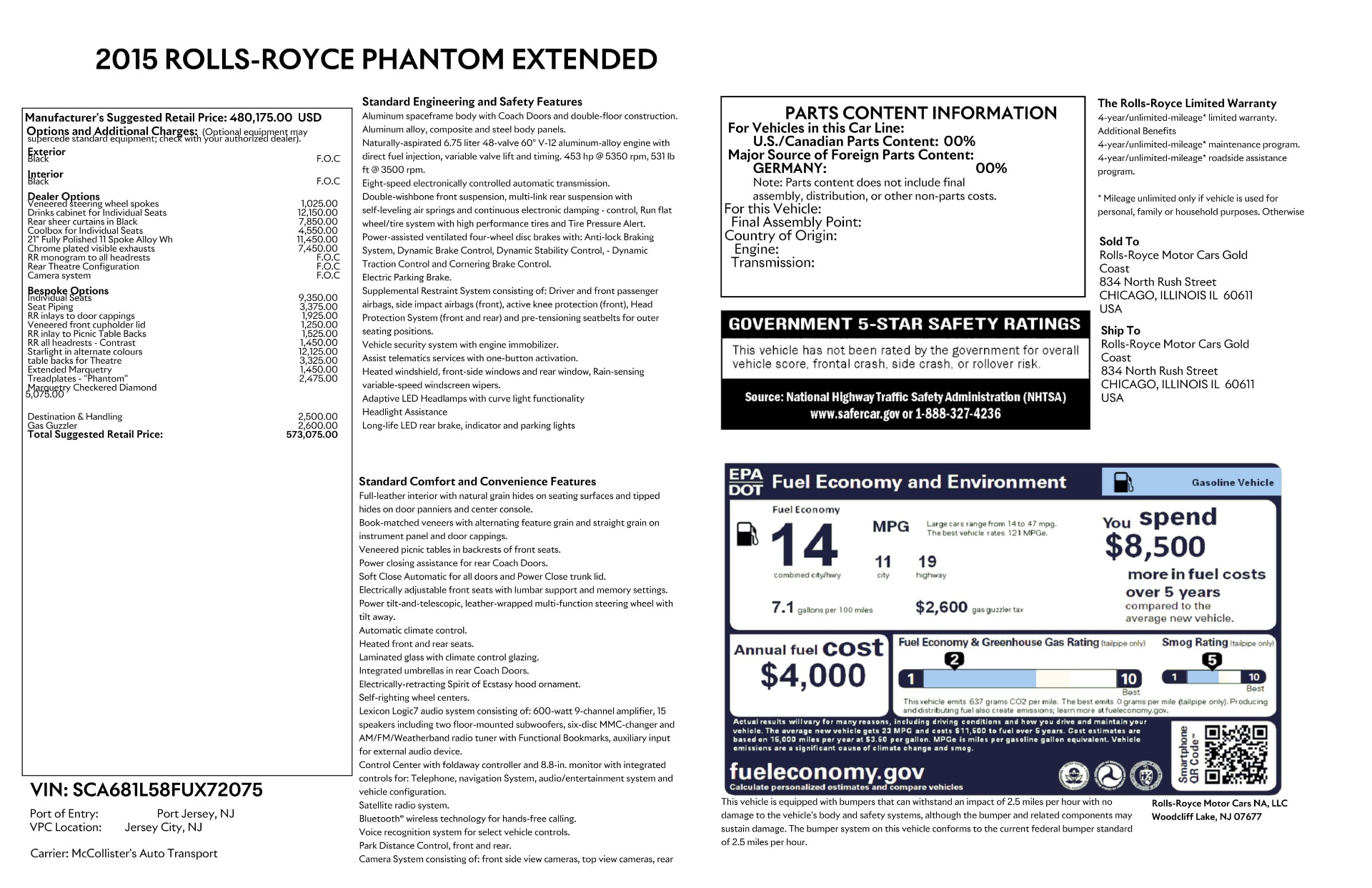Used 2015 Rolls-Royce Phantom EWB | St. Petersburg, FL