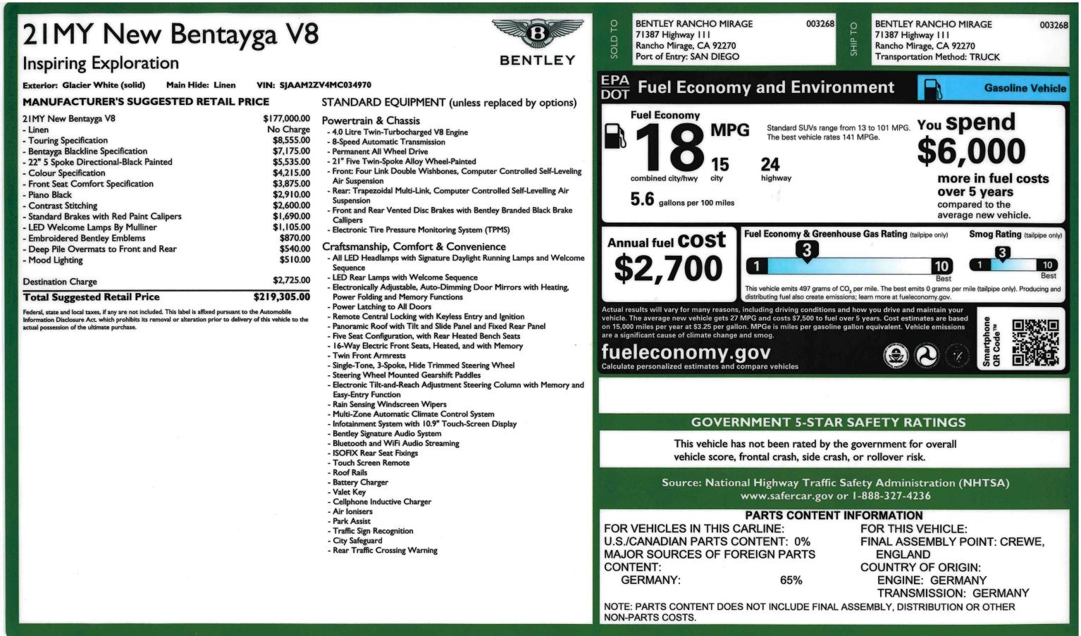 New 2021 Bentley Bentayga V8 | St. Petersburg, FL