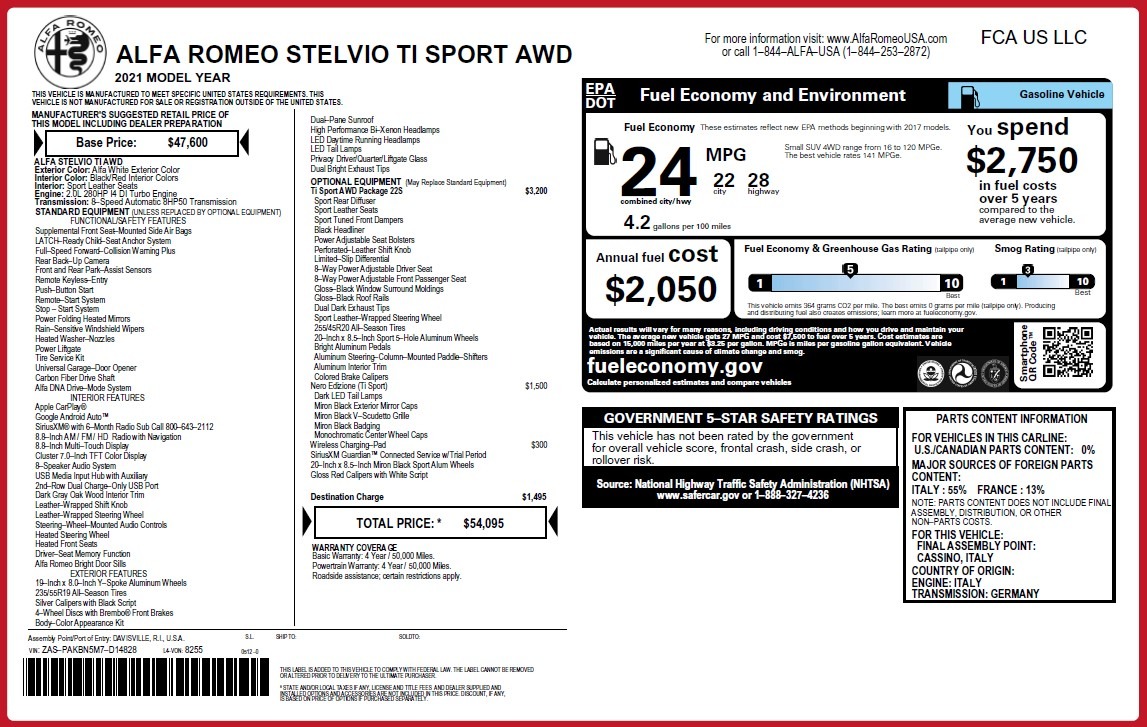 New 2021 Alfa Romeo Stelvio Ti Sport Q4 | St. Petersburg, FL
