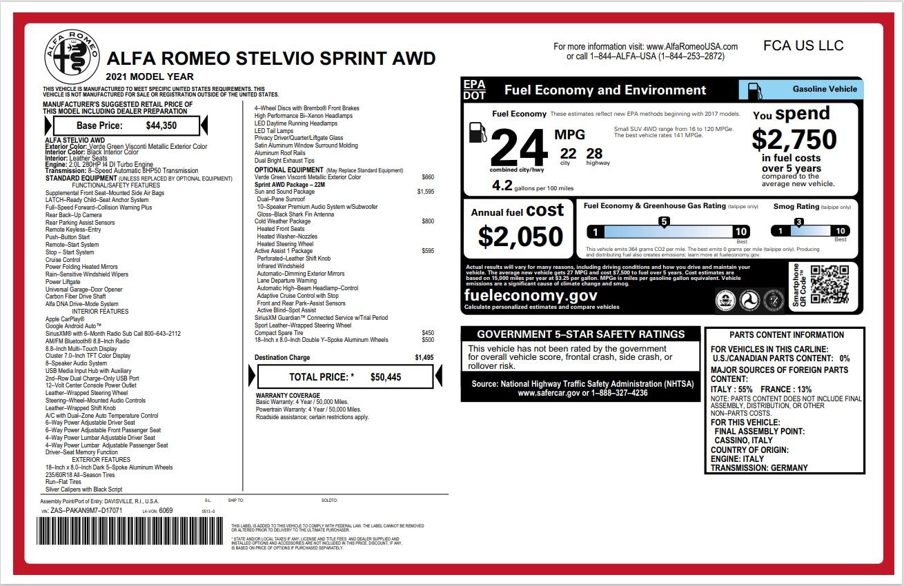 New 2021 Alfa Romeo Stelvio Q4 | St. Petersburg, FL