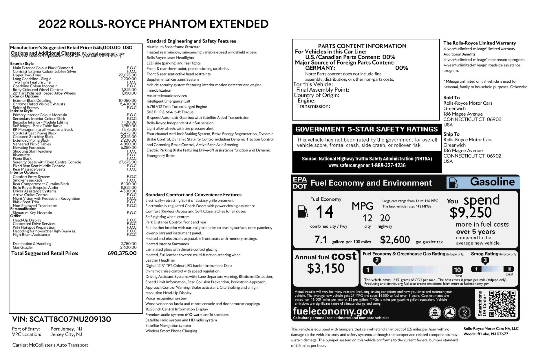 New 2022 Rolls-Royce Phantom EWB | St. Petersburg, FL
