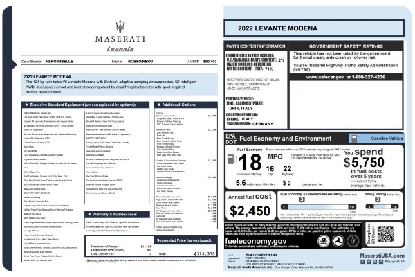 2022 Maserati Levante