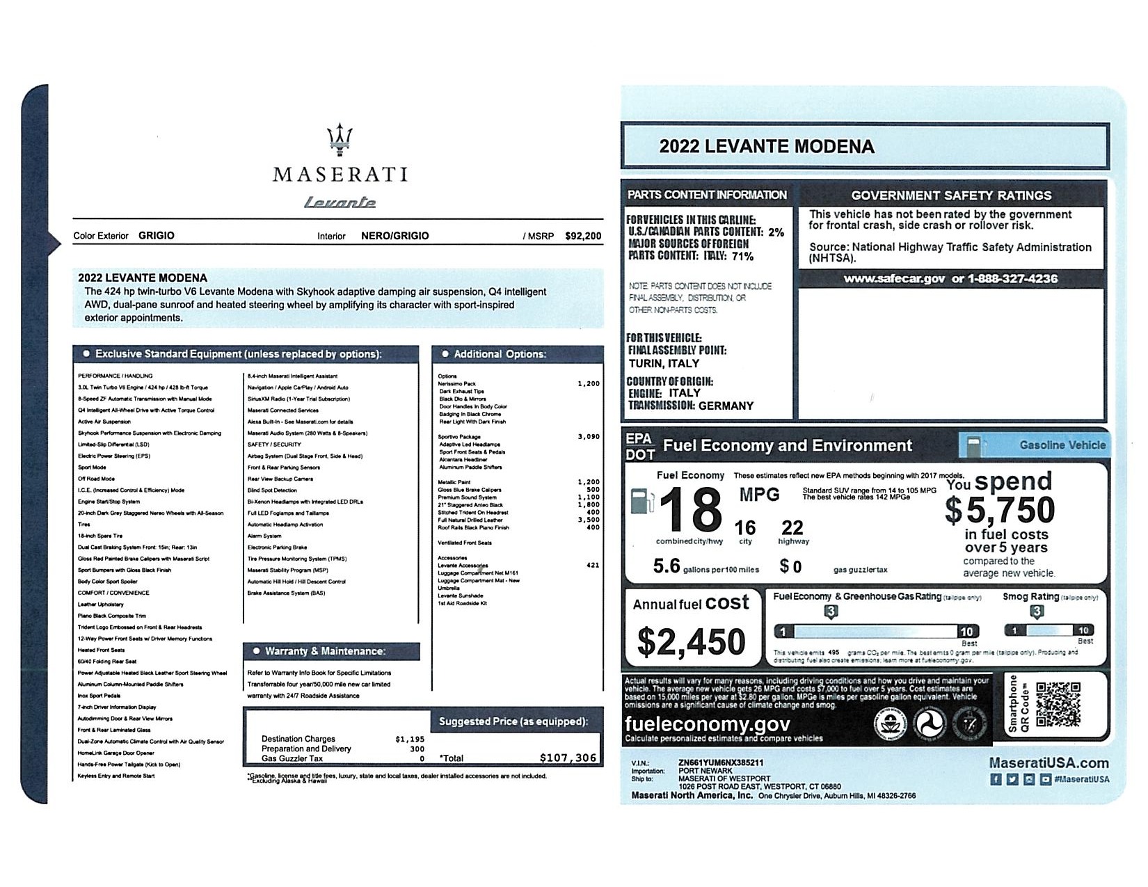 New 2022 Maserati Levante Modena | St. Petersburg, FL