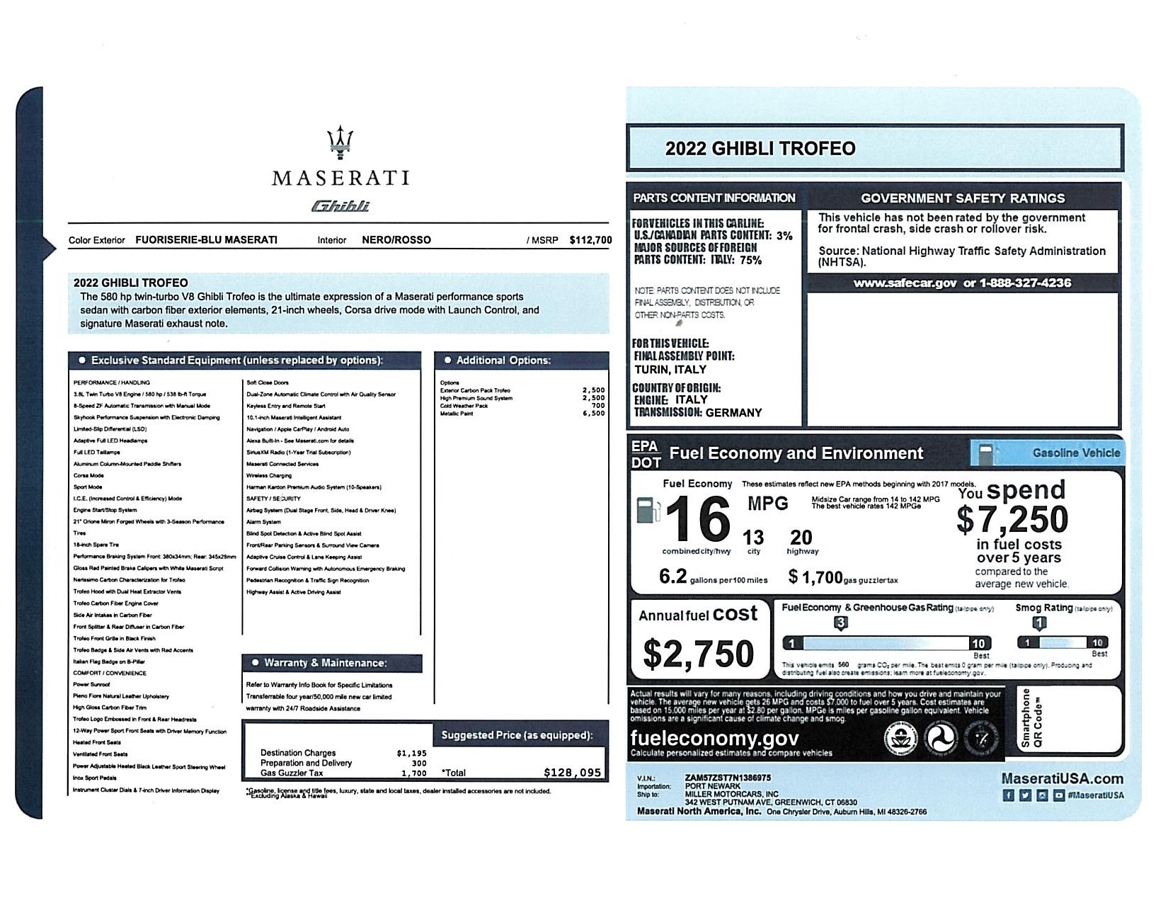 New 2022 Maserati Ghibli Trofeo | St. Petersburg, FL
