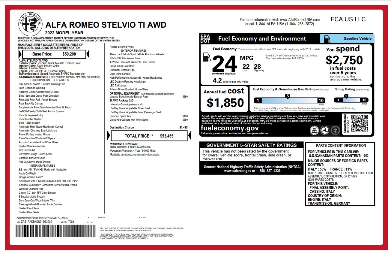 New 2022 Alfa Romeo Stelvio Ti | St. Petersburg, FL
