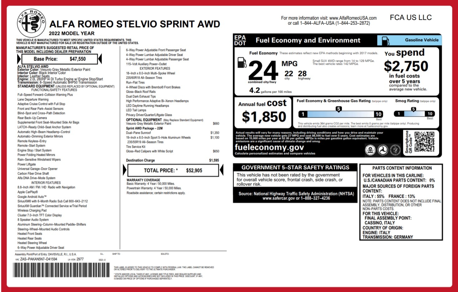 New 2022 Alfa Romeo Stelvio Sprint | St. Petersburg, FL