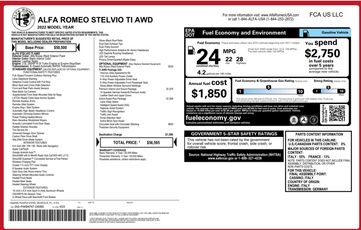 New 2022 Alfa Romeo Stelvio Ti | St. Petersburg, FL