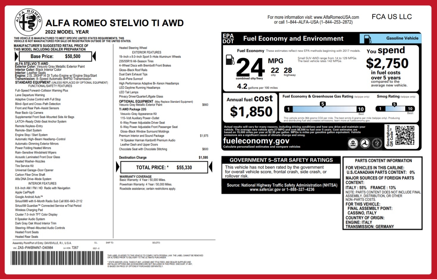 New 2022 Alfa Romeo Stelvio Ti | St. Petersburg, FL