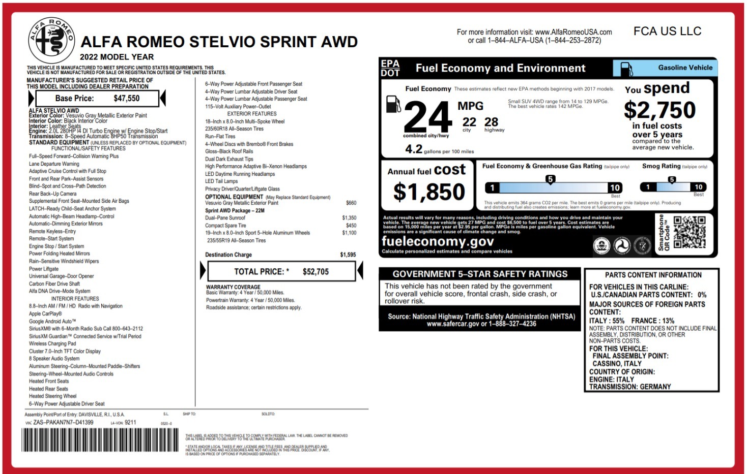 New 2022 Alfa Romeo Stelvio Sprint | St. Petersburg, FL