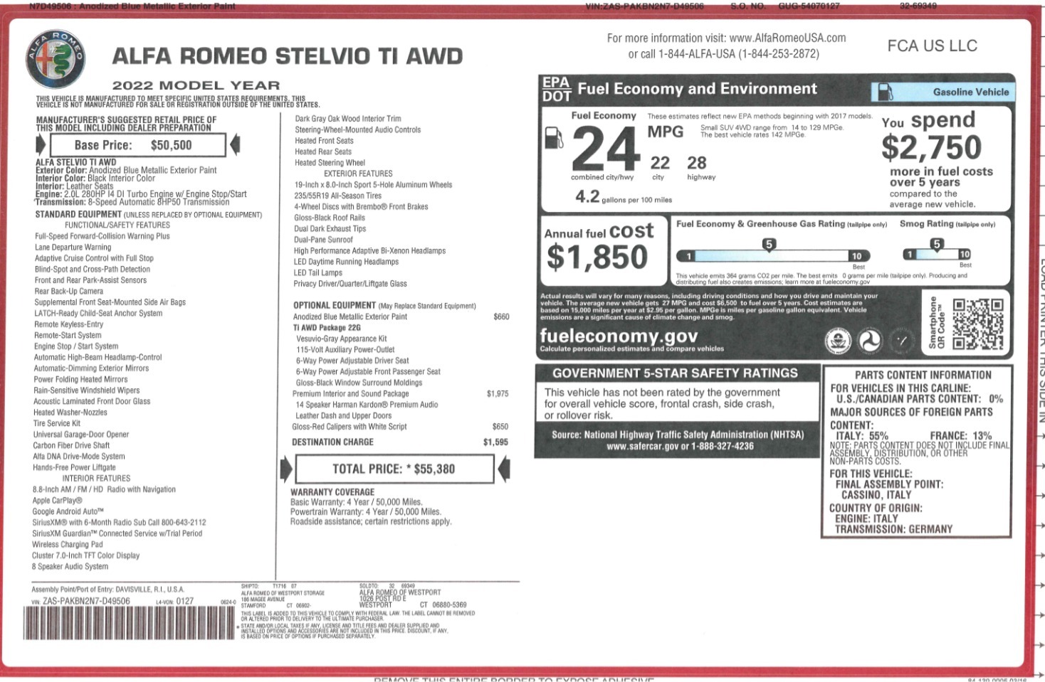 New 2022 Alfa Romeo Stelvio Ti | St. Petersburg, FL