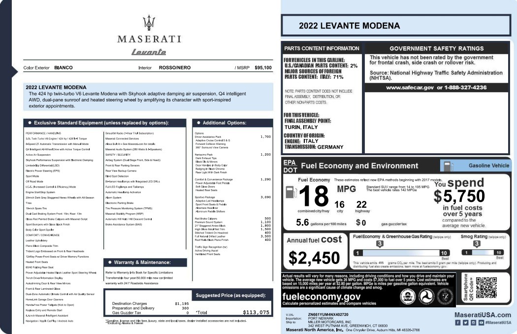 New 2022 Maserati Levante Modena | St. Petersburg, FL