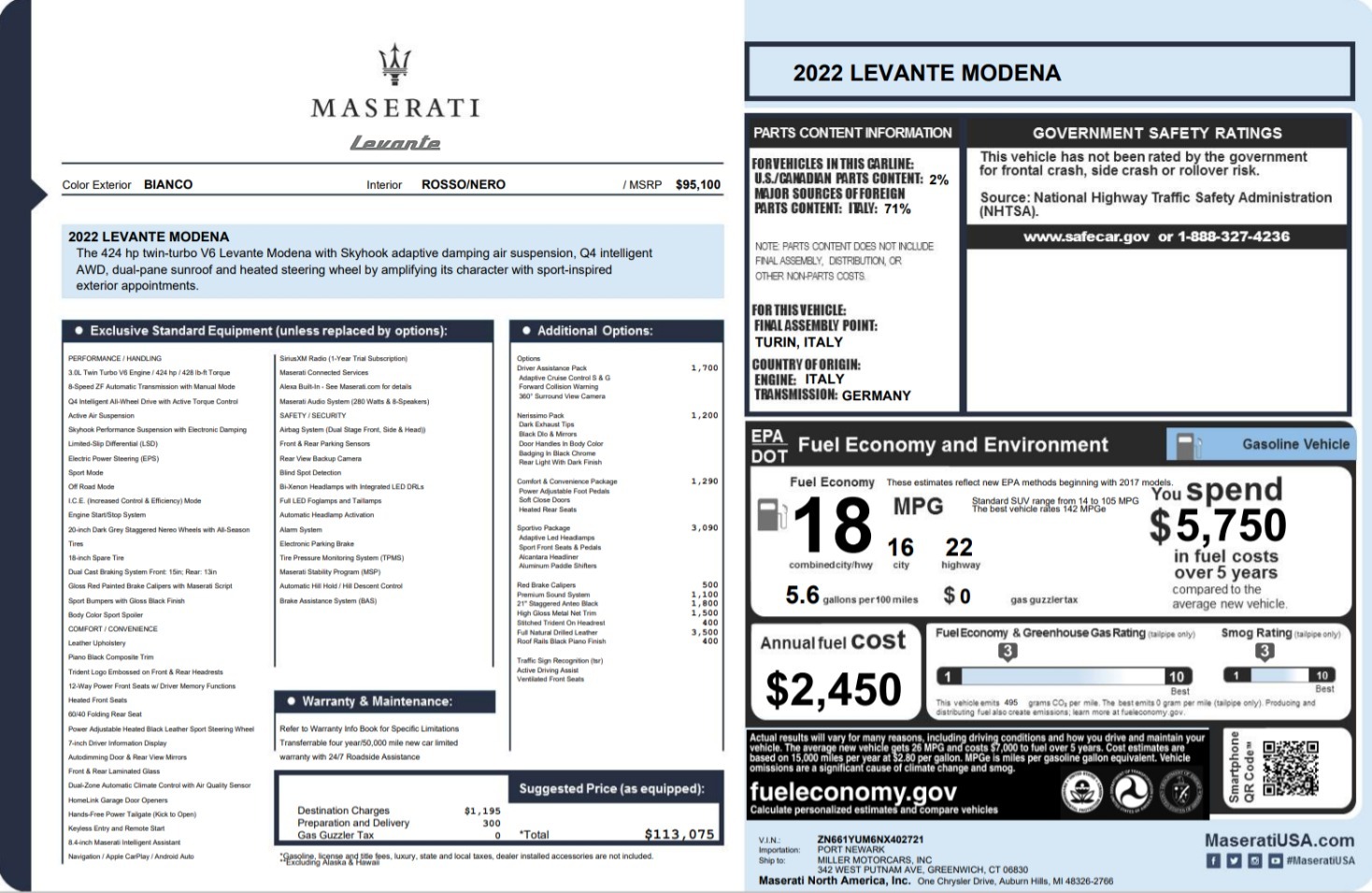New 2022 Maserati Levante Modena | St. Petersburg, FL