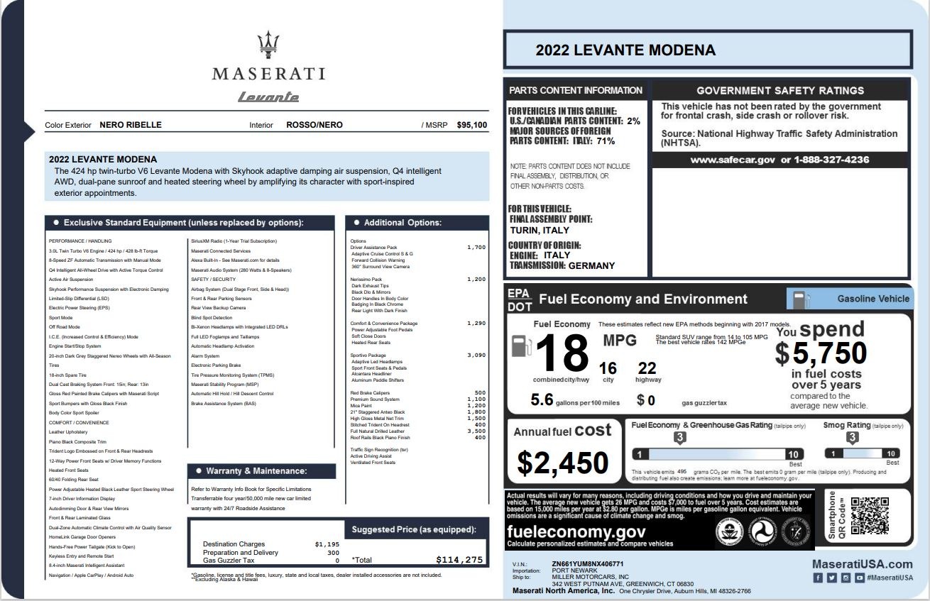 New 2022 Maserati Levante Modena | St. Petersburg, FL