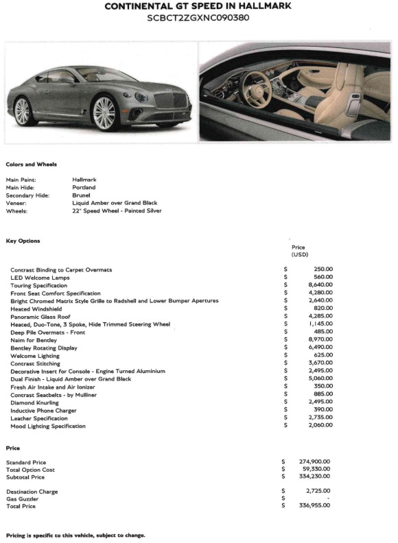Used 2022 Bentley Continental GT Speed | St. Petersburg, FL