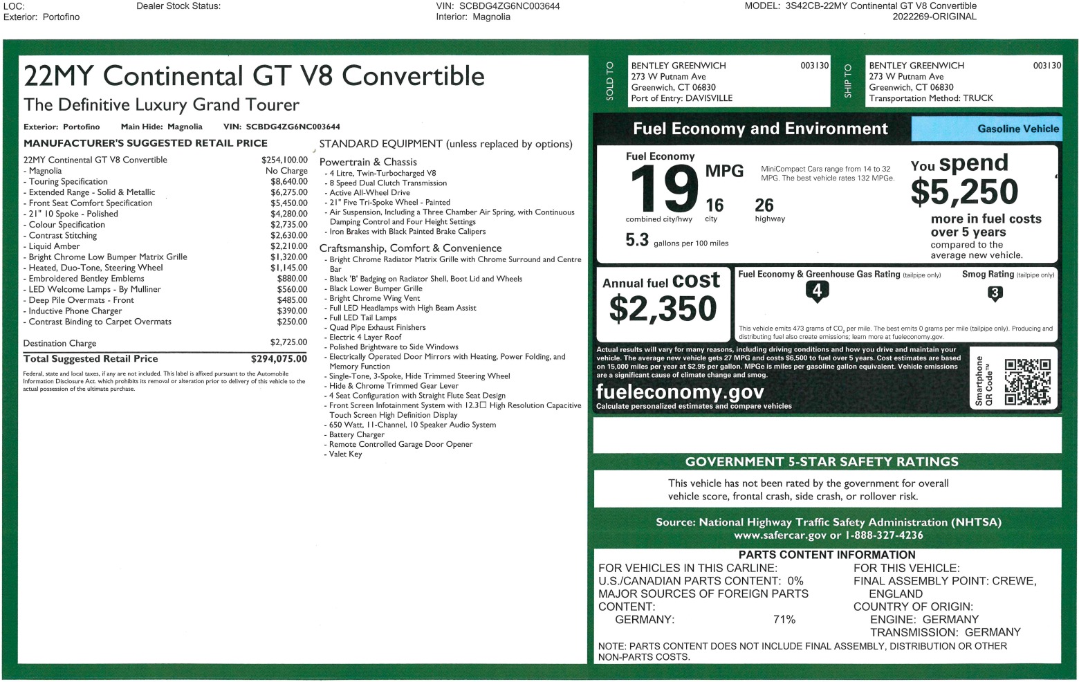 Used 2022 Bentley Continental GT V8 | St. Petersburg, FL