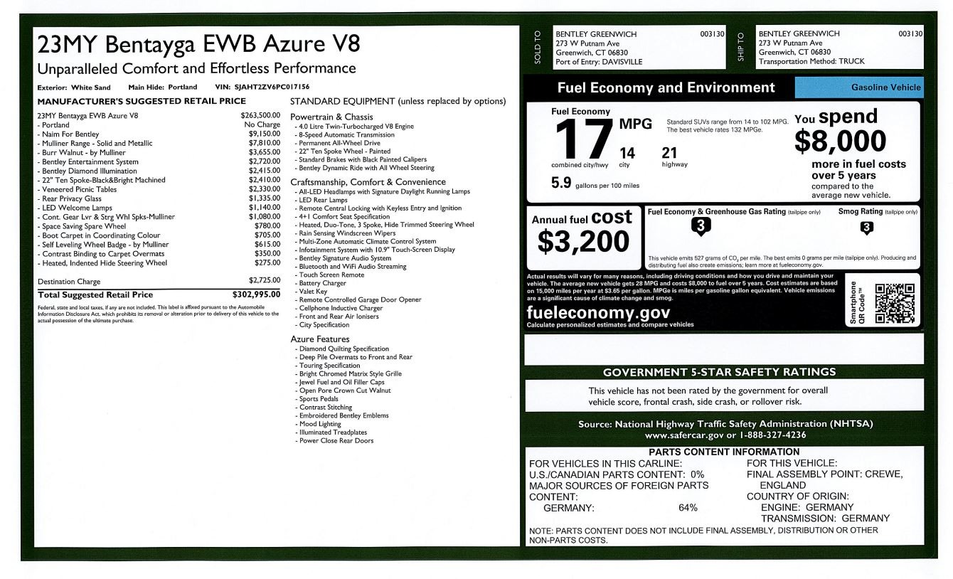 New 2023 Bentley Bentayga EWB Azure | St. Petersburg, FL