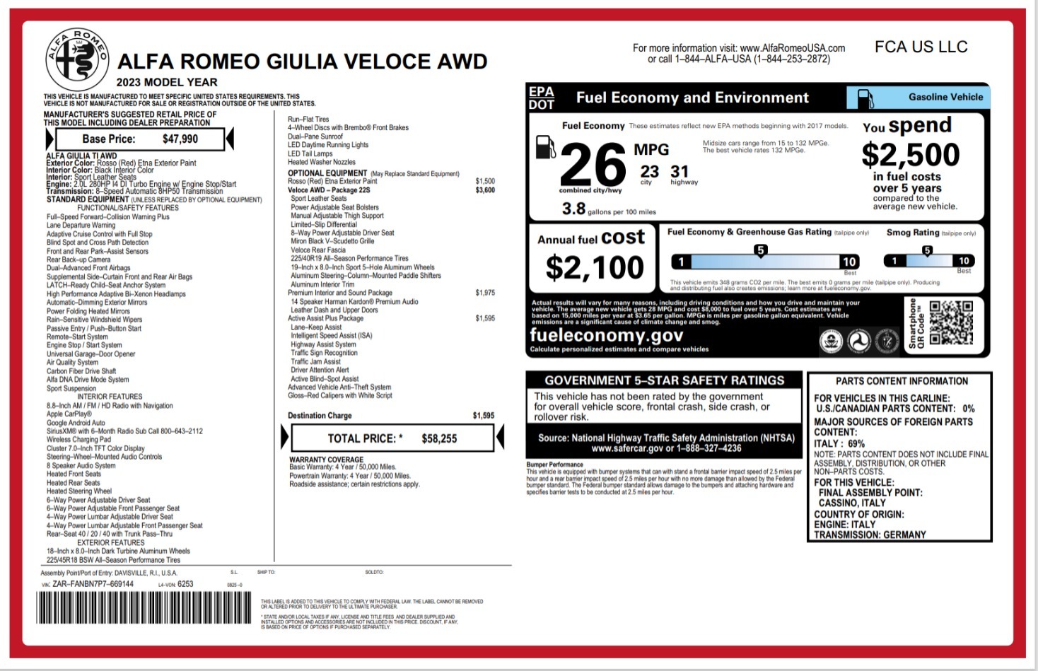 New 2023 Alfa Romeo Giulia Veloce | St. Petersburg, FL