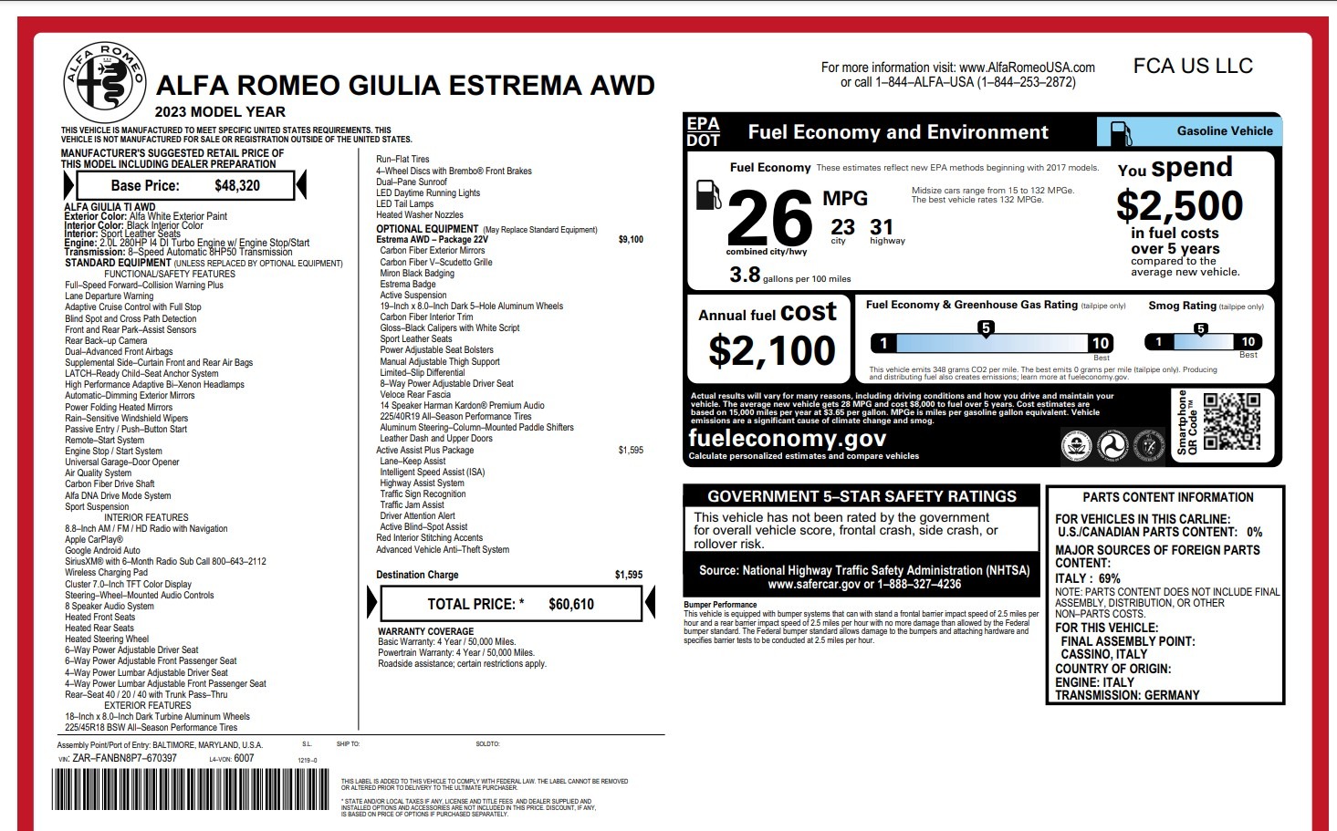 New 2023 Alfa Romeo Giulia Estrema | St. Petersburg, FL