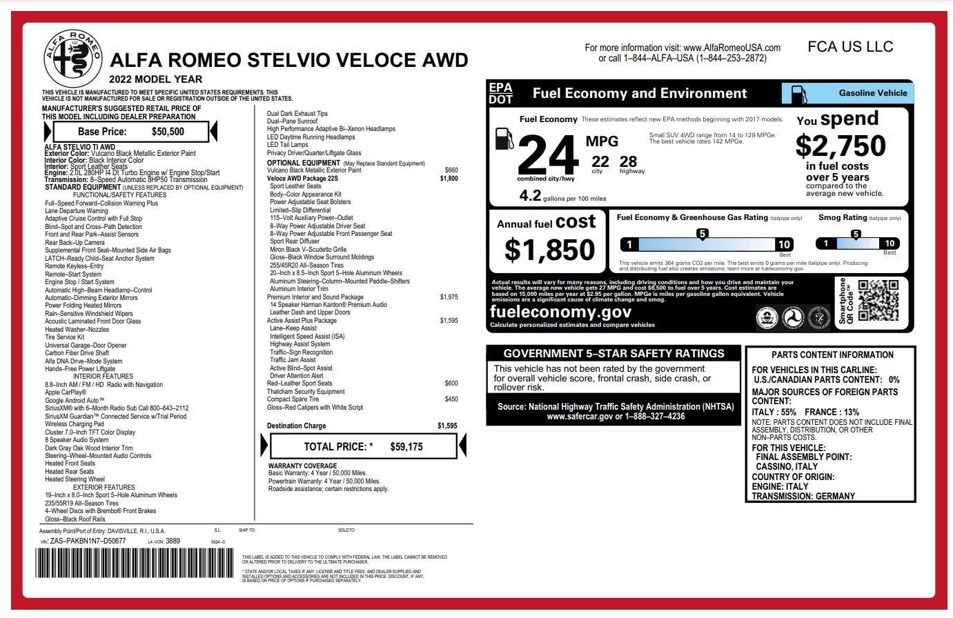 New 2022 Alfa Romeo Stelvio Veloce | St. Petersburg, FL
