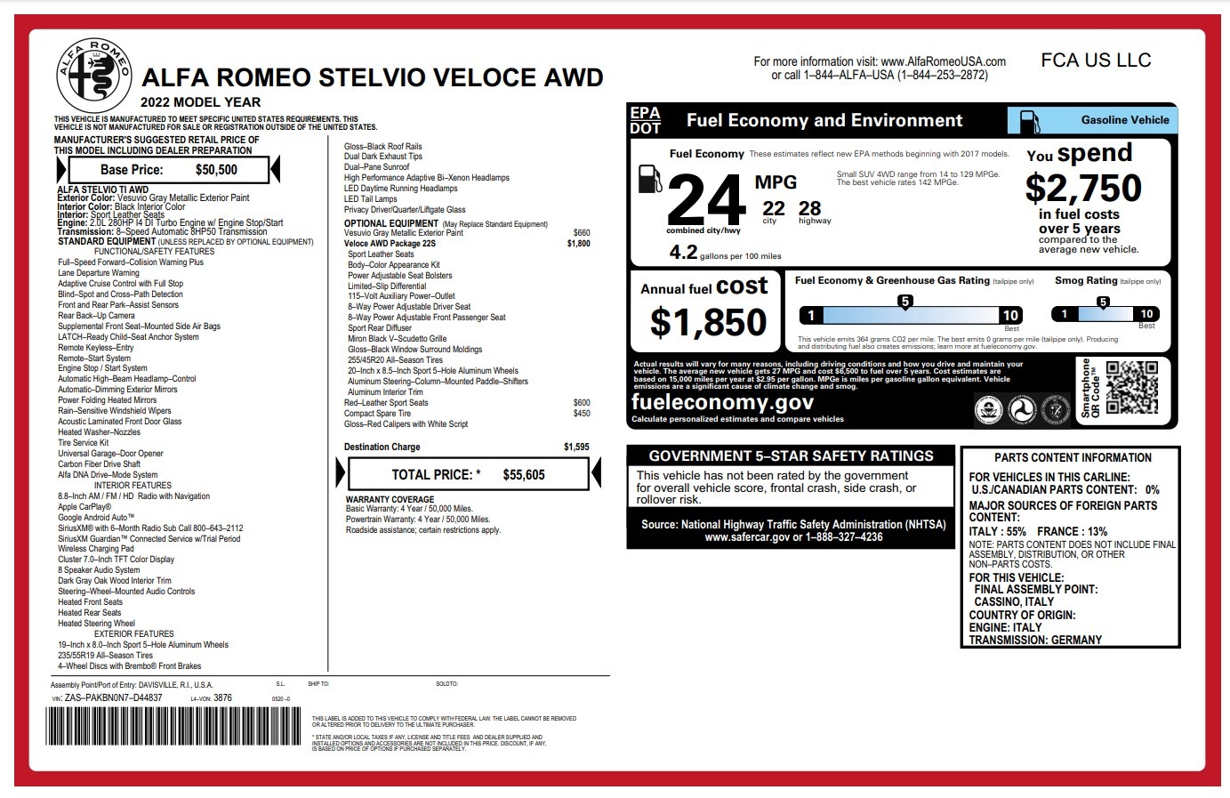 New 2022 Alfa Romeo Stelvio Veloce | St. Petersburg, FL