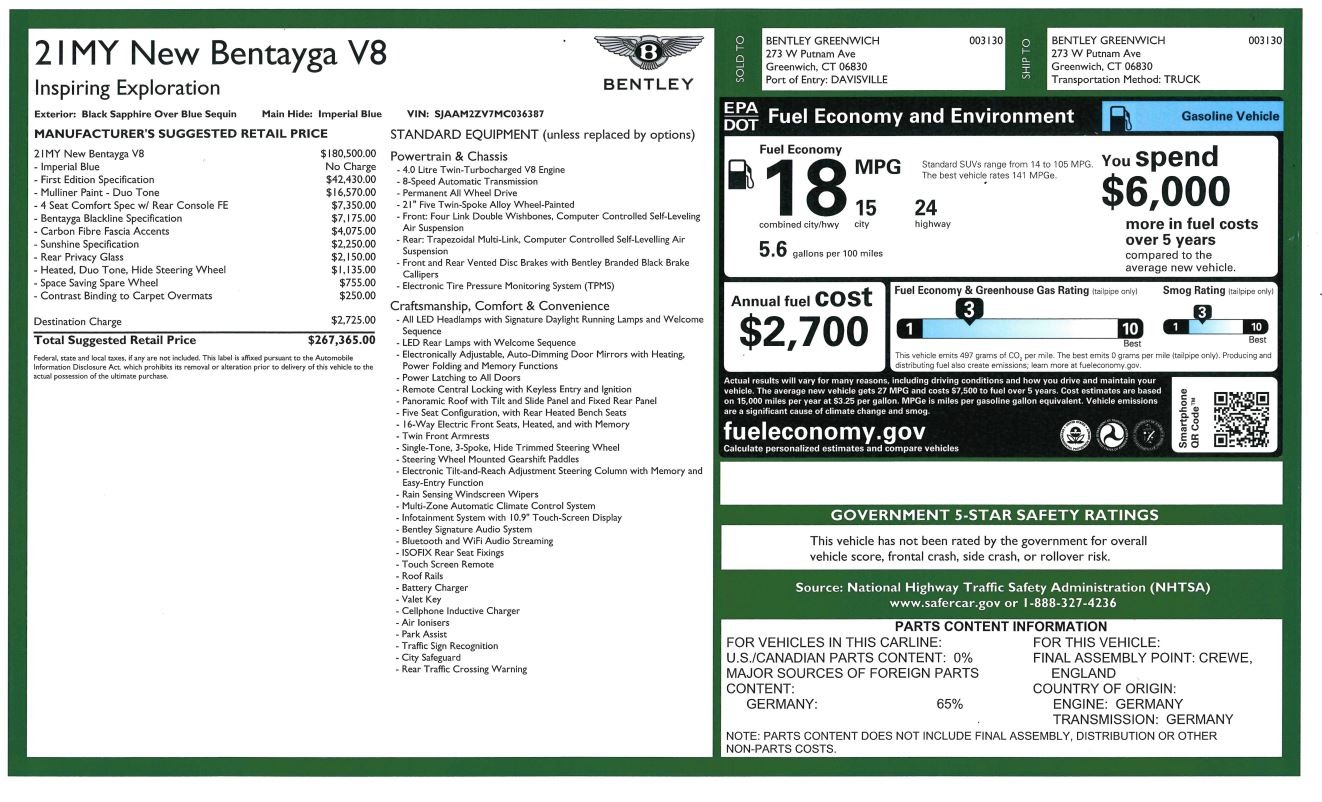 Used 2021 Bentley Bentayga V8 First Edition | St. Petersburg, FL