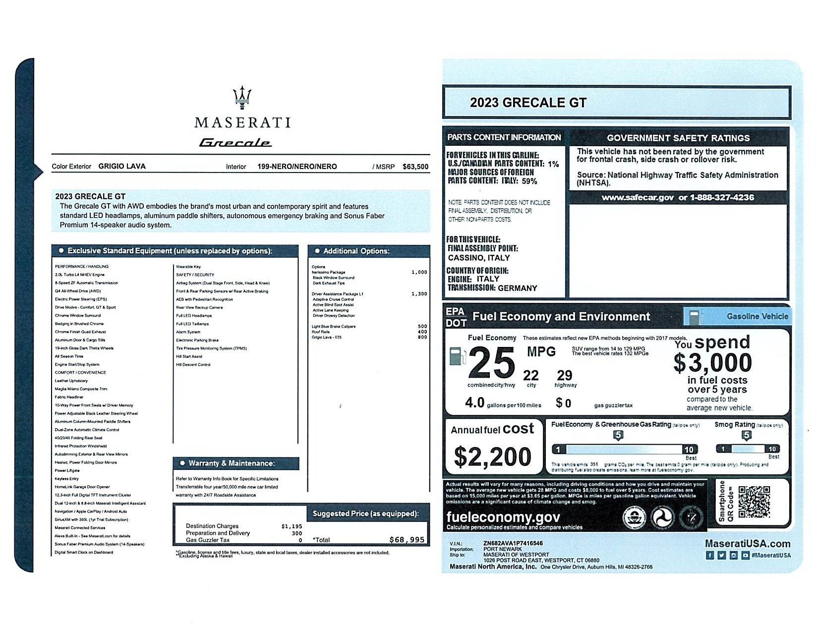 New 2023 Maserati Grecale GT | St. Petersburg, FL
