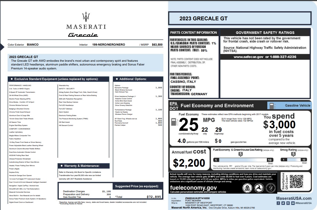 New 2023 Maserati Grecale GT | St. Petersburg, FL
