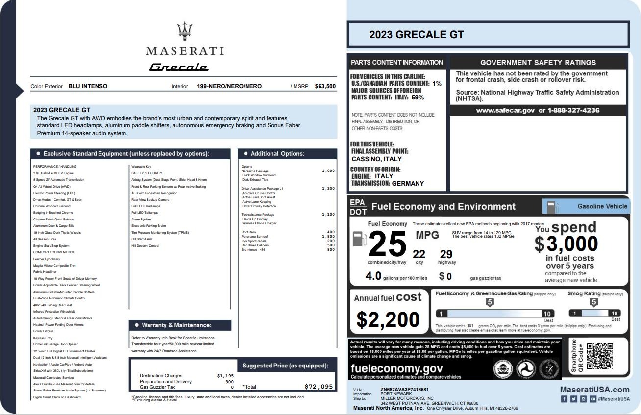 New 2023 Maserati Grecale GT | St. Petersburg, FL