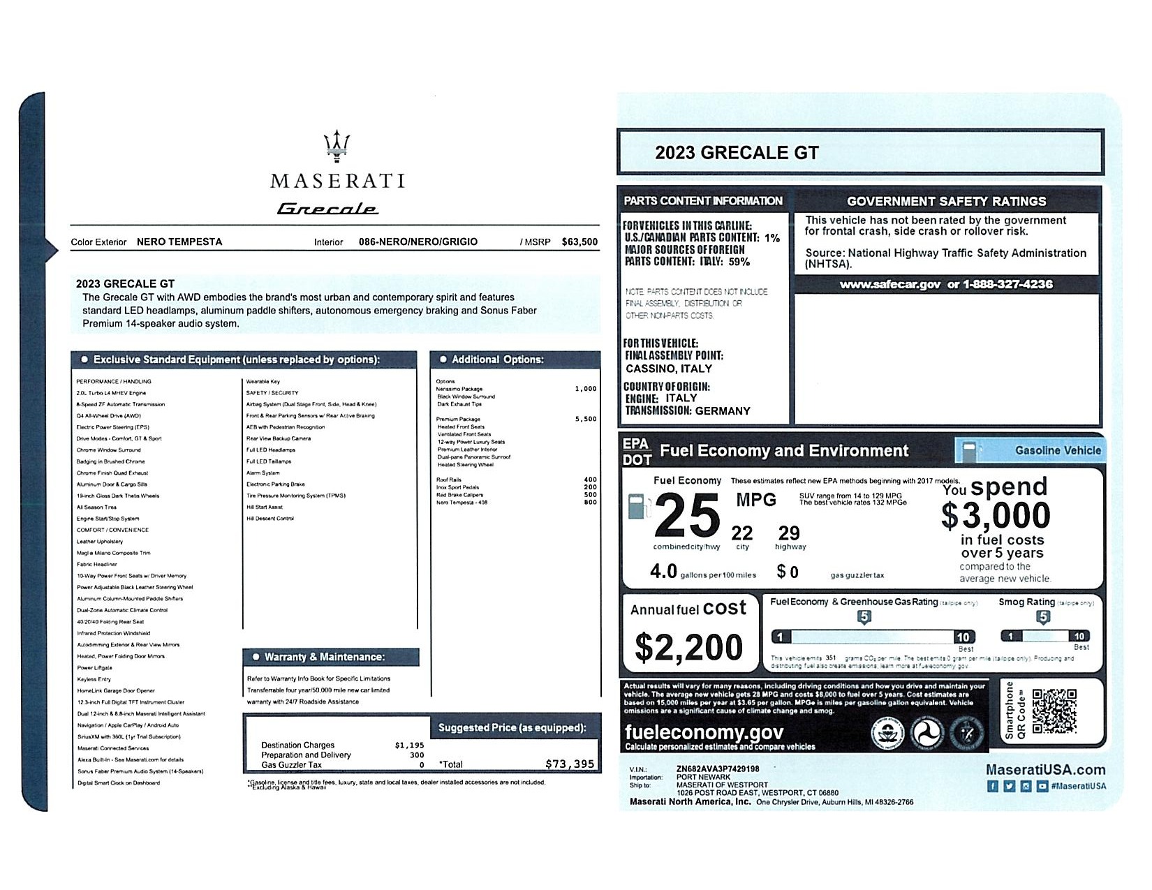 New 2023 Maserati Grecale GT | St. Petersburg, FL